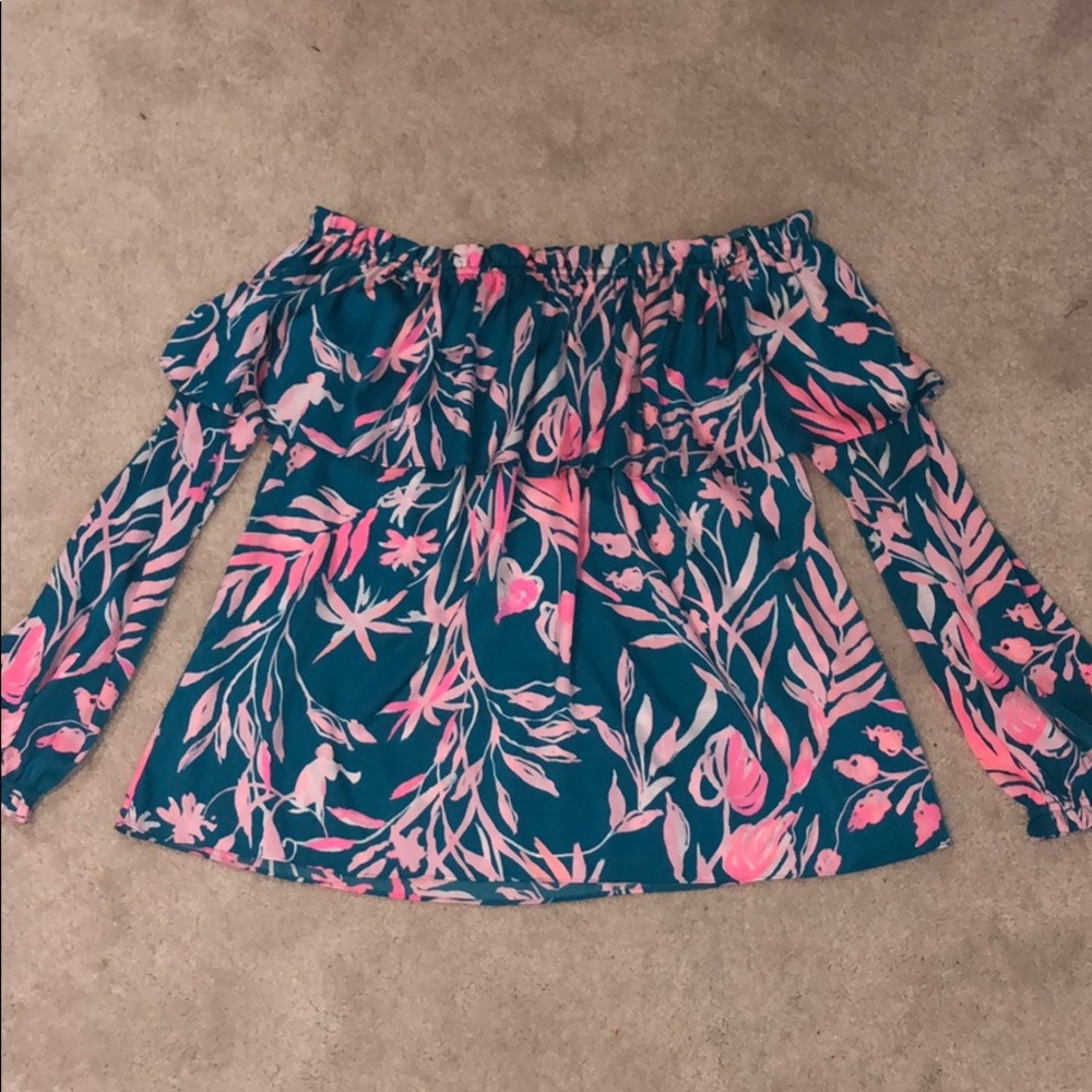 Lilly Pulitzer!!! Off-the-shoulder top
